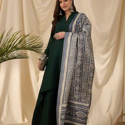 InWeave Women Ethnic Motifs Regular Kurta with Palazzos & With Dupatta-10