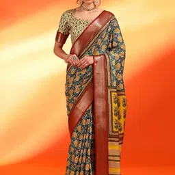 Anouk Rustic Ethnic Motifs Zari Silk Blend Sungudi Saree-picture-39