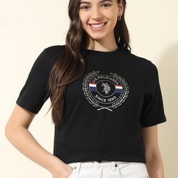 U.S. Polo Assn. Women Graphic Printed Round Neck Cotton Boxy T-shirt-picture-20