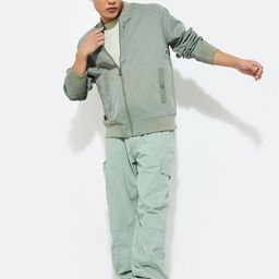 max Men Polyester Longline Bomber with Patchwork Jacket image 3