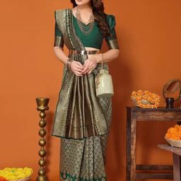 KALINI Woven Design Zari Pure Silk Saree-picture-49