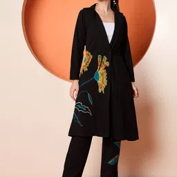 Antheaa Embroidered Coat & Trousers Co-Ords-image-76