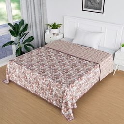 Aura White & Pink Floral AC Room 120 GSM Single Bed Blanket-image-95