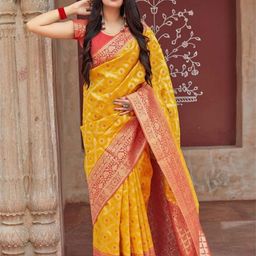 INDIOTSAV Woven Design Zari Banarasi Saree-image-63