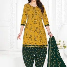 SALWAR STUDIO Floral Printed Pure Cotton Unstitched Dress Material-image-50