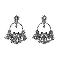 FURE Silver-Plated Kundan Circular Chandbali-43