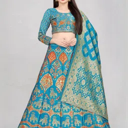 Mr Y Semi-Stitched Lehenga & Unstitched Blouse With Dupatta-picture-10