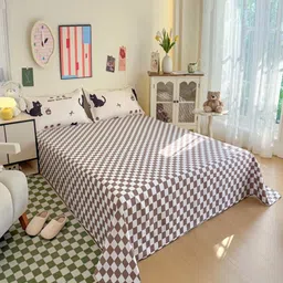 JC HOME Multicoloured & White Self Design Polycotton 3 Piece Single Regular Bedding Set image 3