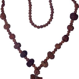 Divine souvenirs Unisex Rudraksh Beaded Minimal Chain image 1