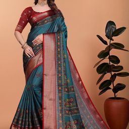 VS MALL Blue Art Silk Sarees-image-94