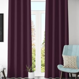 Galaxy Home Decor Brown 2 Pieces Black Out Door Curtain-image-95