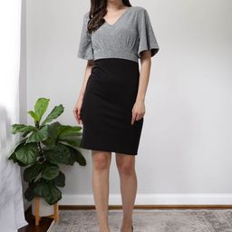 Popwings Embellished Flared Sleeves Bodycon Dress-image-22