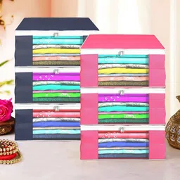 Kuber Industries Pink Set of 6 Regular Drawer Organiser Organisers-67