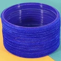 SAVORADE Set Of 24 Blue Glass Bangle-picture-11