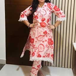 Lookmark Women Floral Printed Kurta with Trousers-picture-7