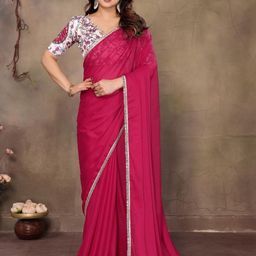 ODETTE Sequinned Poly Georgette Saree-picture-40