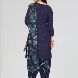 Unstitched Printed Cotton Blend Kurta & Patiyala Dress Material with Dupatta-image-102