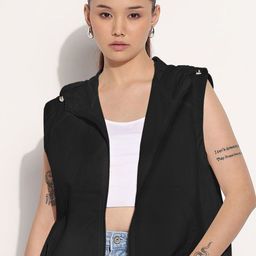 SHOWOFFFF Sleeveless Hooded Bomber Jacket-picture-4