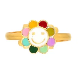 BHIMA 22K BIS Hallmark 916 Purity Yellow Gold Smiley Flora Kids Ring-79