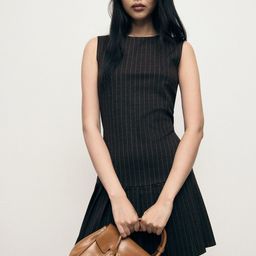MANGO Pinstriped A-Line Pleated Mini Dress-picture-28