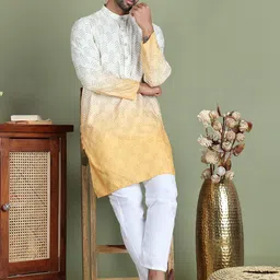 Anouk Men Printed Regular Sequinned Kurta with Pyjamas image 4