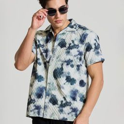Snitch Men Smart Cuban Collar Dyed Casual Shirt-image-44