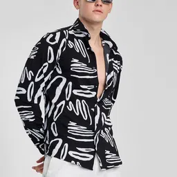 Snitch Men Smart Slim Fit Opaque Printed Casual Shirt-picture-27