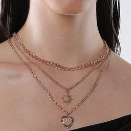SOHI Gold Plated Pearls Layered Necklace-image-86