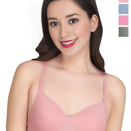 Liigne Women Pack of 4 Cut and Sew Full Coverage Bra-image-87