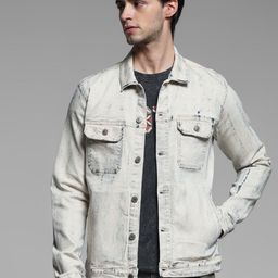 Jack & Jones Men Denim Jacket with Patchwork-42