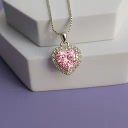 ShimmerTots Rhodium-Plated Heart Shaped Pendants with Chains-20