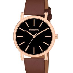 DressBerry Women Round Dial & Leather Straps Analogue Watch HOBDB-288-BR-24
