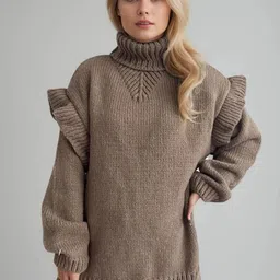 StyleCast Women Self Design Turtle Neck Pullover-picture-47