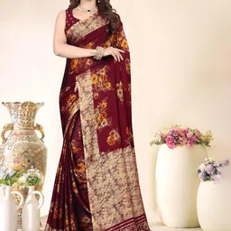 SUPERLAXMI Floral Pure Chiffon Saree-image-65