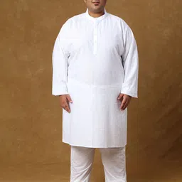 Sizeupp Men Chikankari Cotton Ethnic Kurta-36