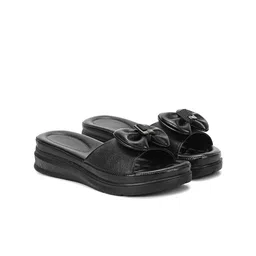 Commander Shoes Women Bows Detail Open Toe Flats-10