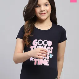 Monte Carlo Girls Pack of 2 Typography Printed Round Neck Top-image-90