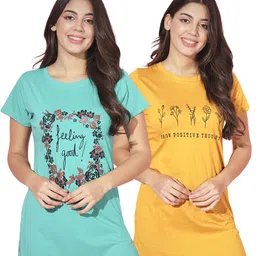 TRENDY WORLD Adults-Women Turquoise Blue Tshirts-image-86
