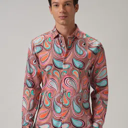 Banana Club Men Classic Slim Fit Abstract Printed Casual Shirt-image-61