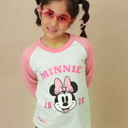 Kids Ville Girls Minnie Mouse Graphic Printed Round Neck Pure Cotton T-shirt-picture-14