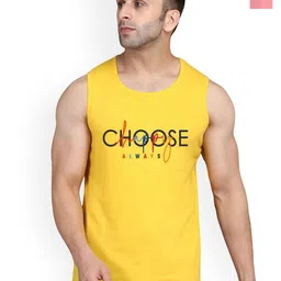 SLOWLORIS Pack Of 2 Printed Round Neck Gym Vests-picture-37