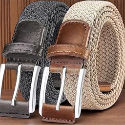 roadster Men Formal, Casual, Evening, Party Beige, Grey Nylon Belt-picture-44