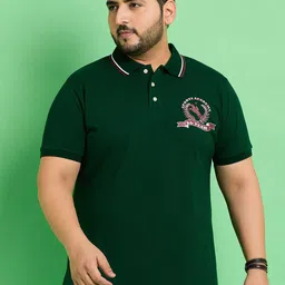 bigbanana Plus Size Polo Collar Cotton T-shirt-image-41