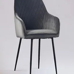 nestroots Grey Opulent Velvet Dining Chair-image-21