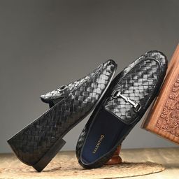 Valentino Men Textured Formal Loafers-image-32