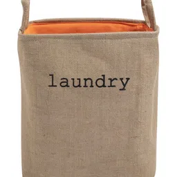 HOKIPO Beige Jute Foldable Laundry Bag With Strong Handles-image-37