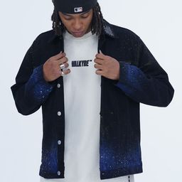 VALKYRE Unisex Graphic Printed Spread Collar Cotton Denim Jacket-25