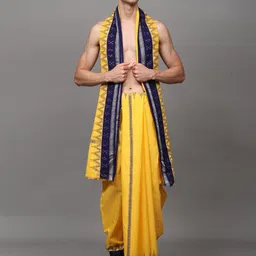 Exotic India Men Yellow Dhotis-picture-24