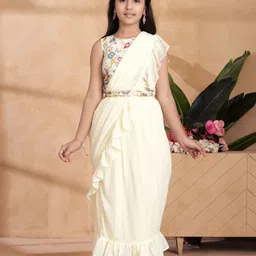 Aarika Pure Georgette Block Print Saree-image-1