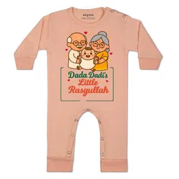 Arvesa Kids-Unisex Peach Cotton Rompers-picture-42